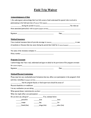 generic field trip form