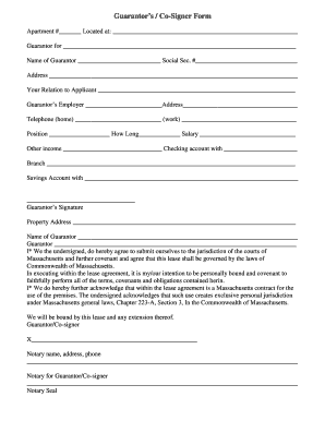 Blank Cosign Form