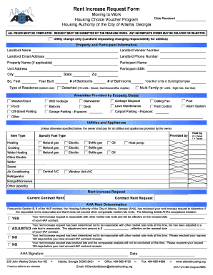 Rent Increase Request Form Atlanta Housing Authority Atlantahousing