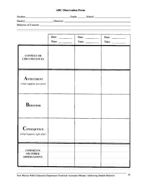 Abc Observation Form PDF