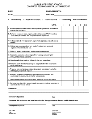 Mechanic Evaluation Form