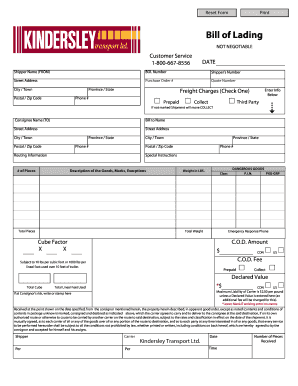 Kindersley Transport Bol  Form