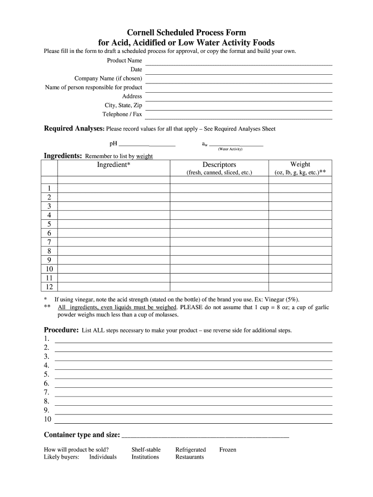 Scheduled Process Form