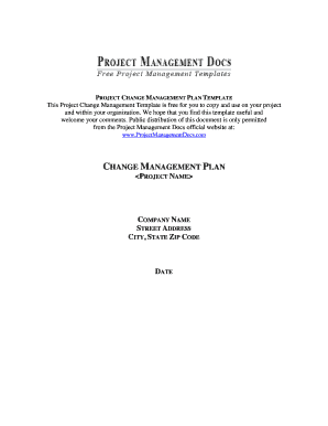 Change Management Plan Example PDF  Form