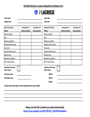 Yellow Card Ncaa Verification Form