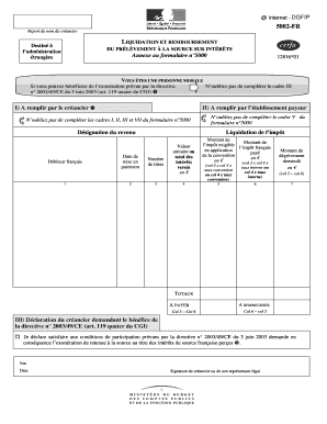 Formulaire 5002