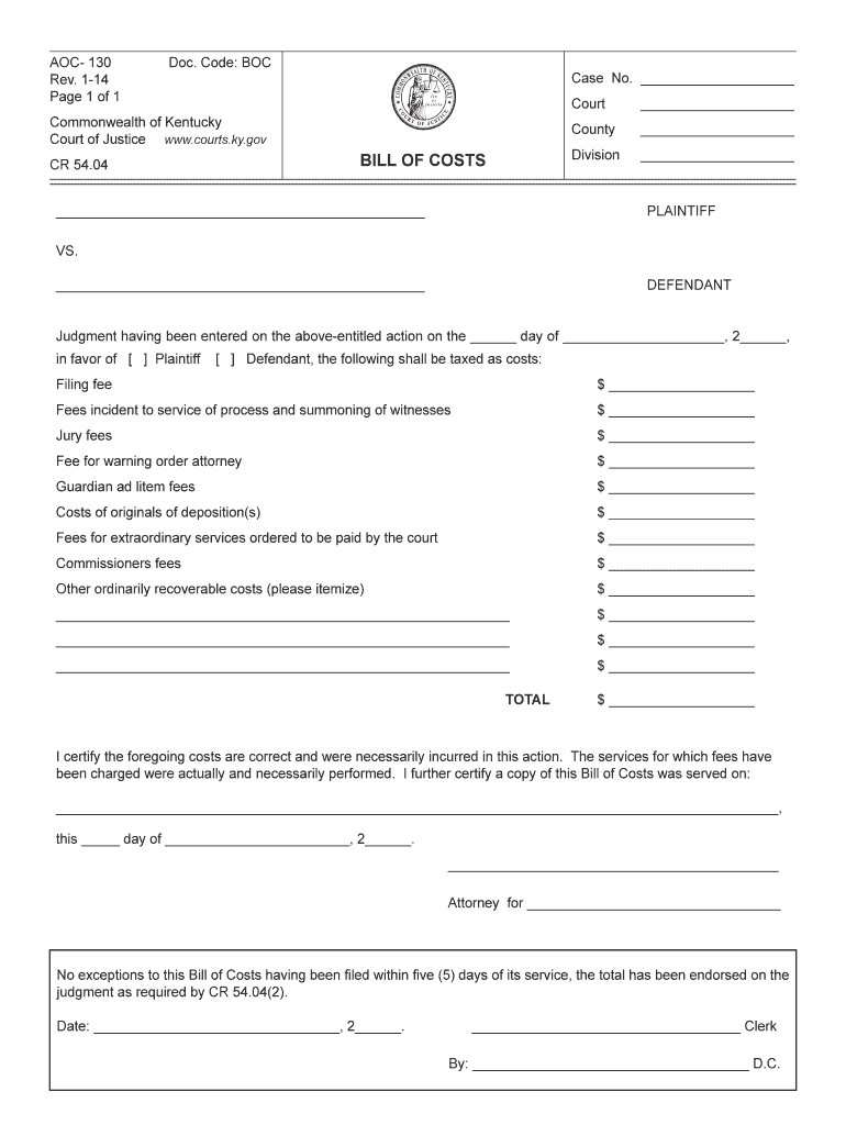 Aoc 130  Form