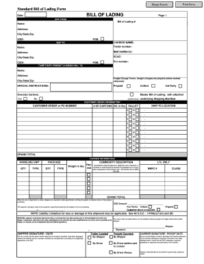 The Neiman Marcus Group VICS Bill of Lading Form