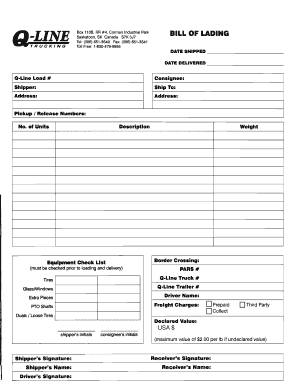 Qline Trucking  Form