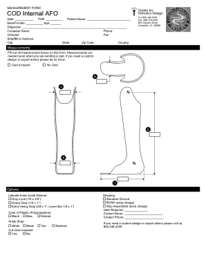 Afo Measurement Form