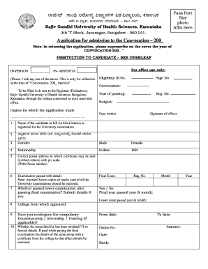 Rguhs Convocation Form PDF