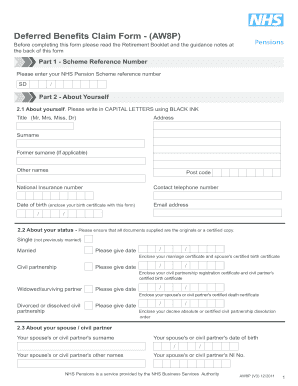 Aw8p Pension Claim Form Fill Out And Sign Printable Pdf Template Signnow