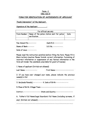 Antecedent Form Download