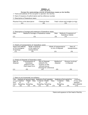 Form 3 Hazardous Waste Filled Format