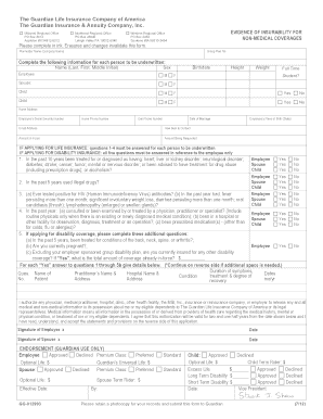 Evidence of Insurability Example  Form