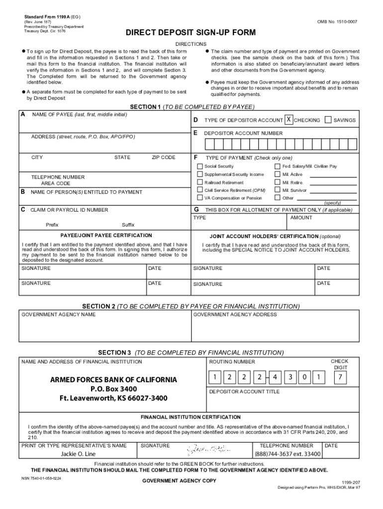 Armed Forces Bank Direct Deposit Form