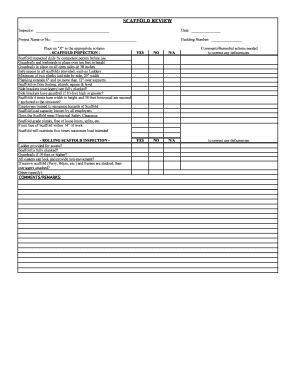 Scaffold Daily Inspection Checklist  Form