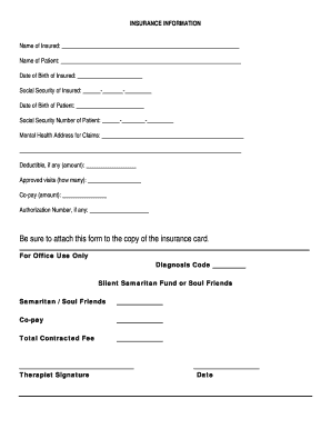 Insurance Information Form