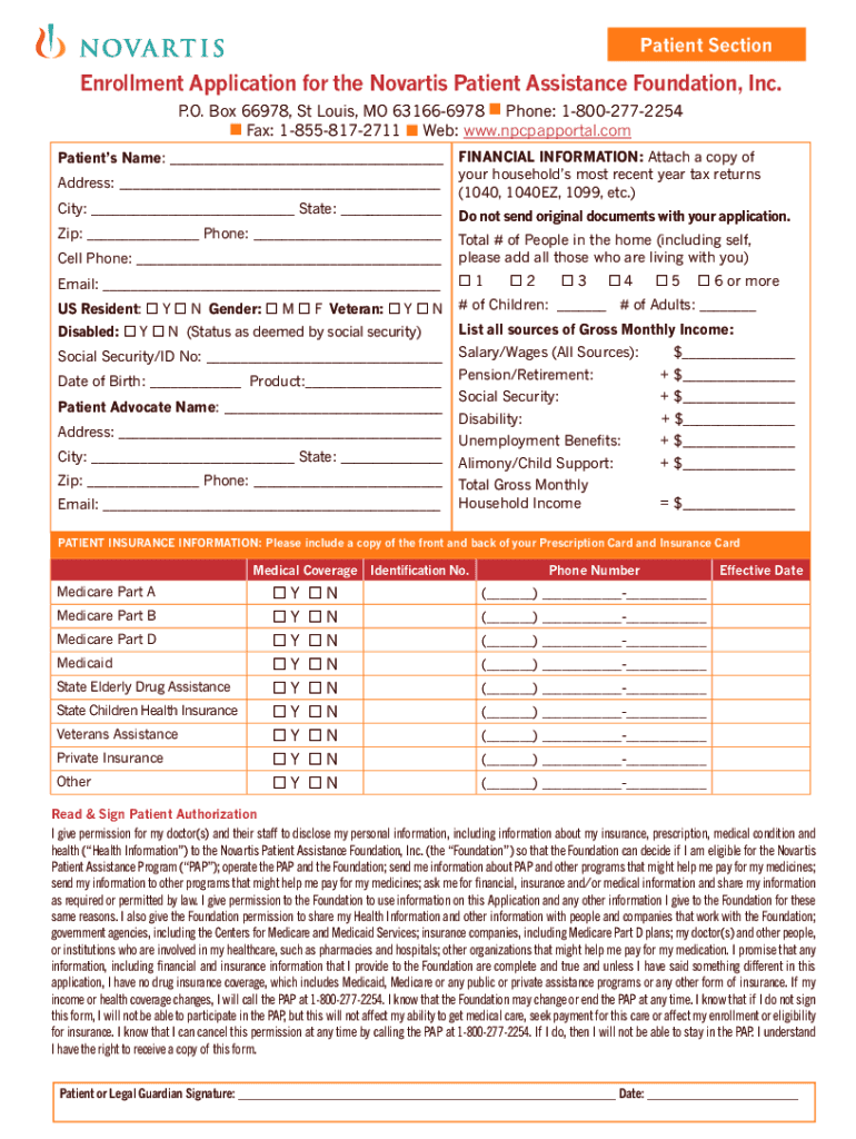  Novartis Patient Assistance PDF 2014