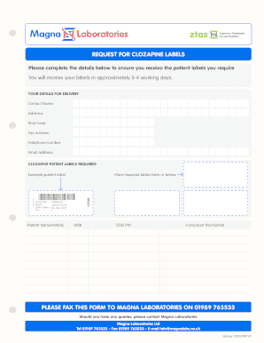 Label Request Form ZTAS