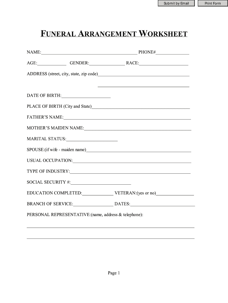 Get and Sign Death Arrangement Papers  Form