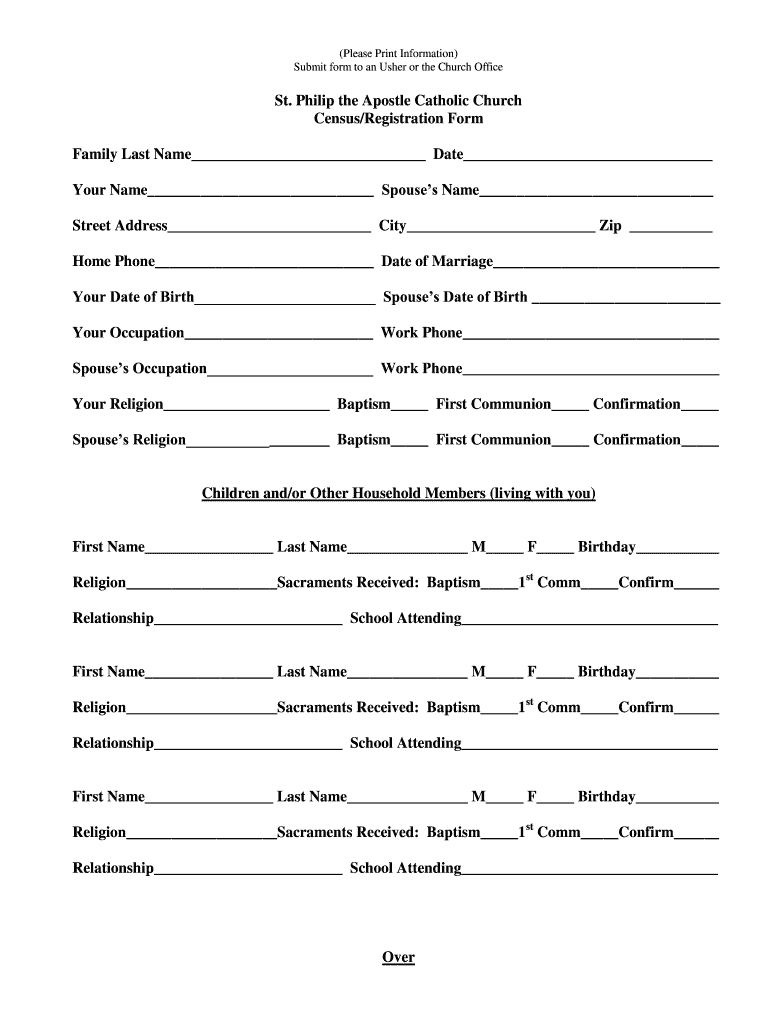 Church Census Form