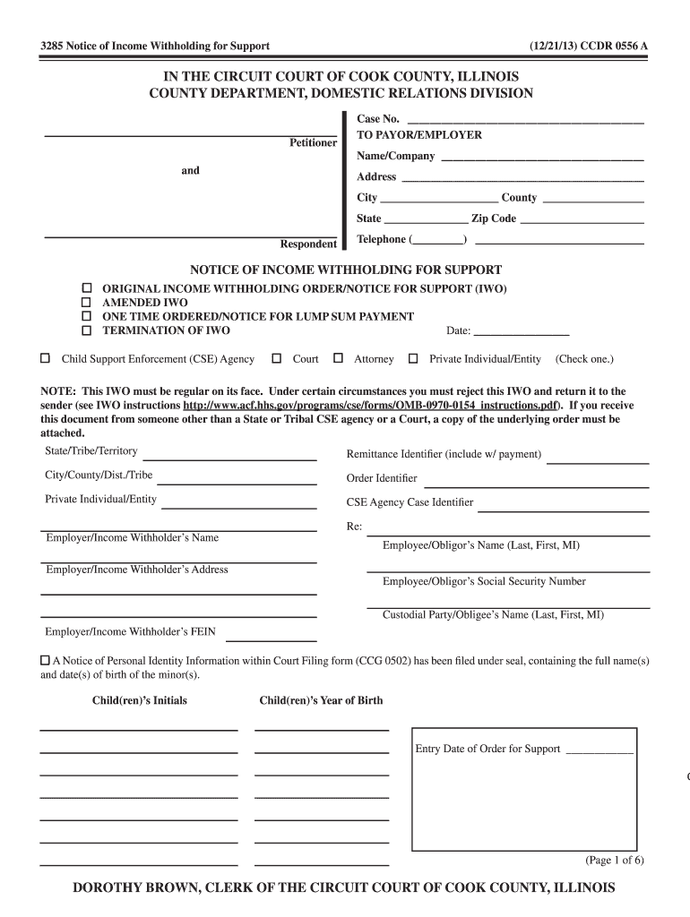 Get and Sign in the CIRCUIT COURT of COOK COUNTY, ILLINOIS COUNTY 2013-2022 Form