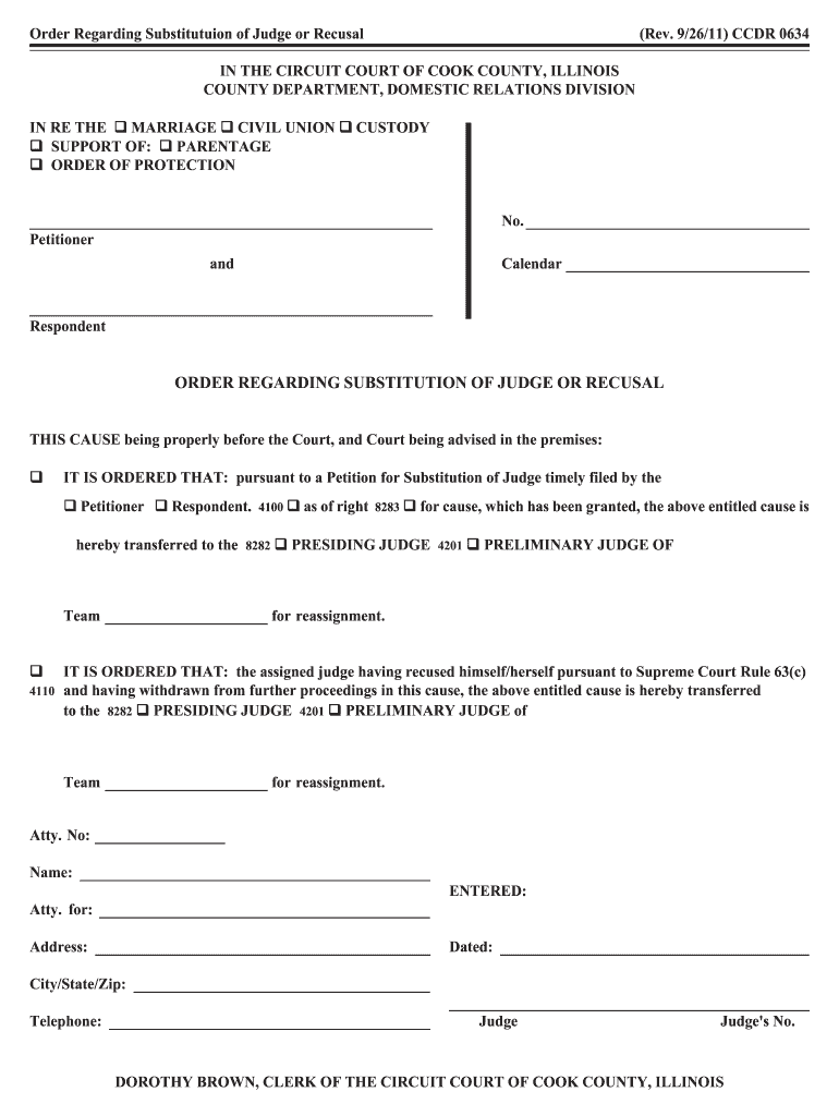 Sample Motion for Substitution of Judge Illinois  Form