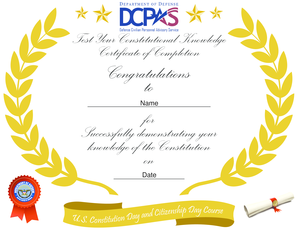 Constitution Day Training Certificate  Form