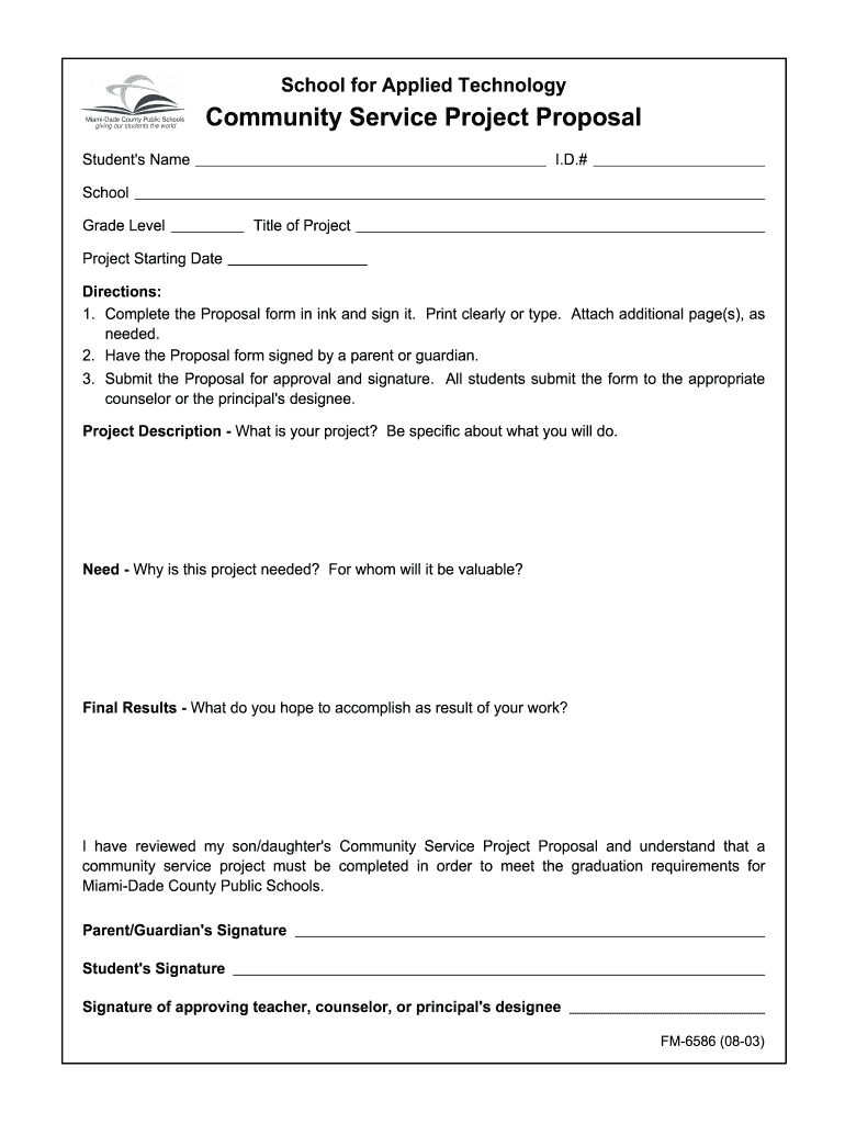 Get and Sign Community Service Project Proposal PDF 2003-2022 Form