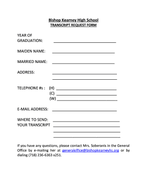 Transcript Request Form Bishop Kearney