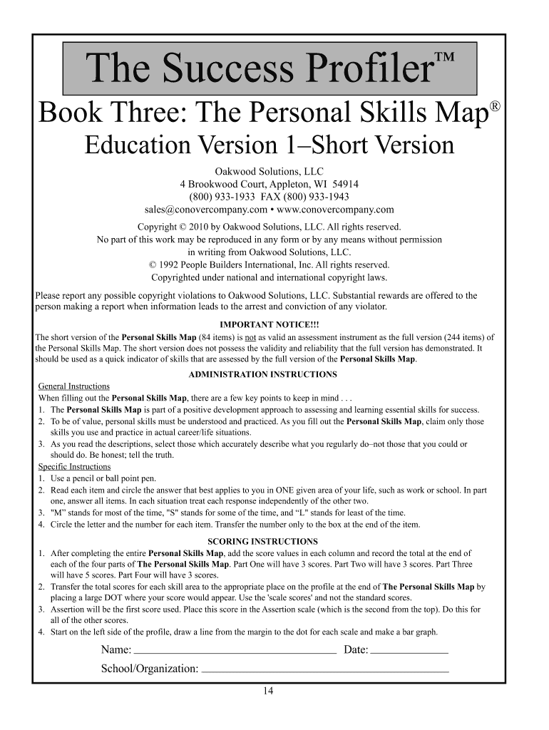 Personal Skills Map  Form