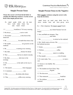Grammar Worksheets PDF  Form