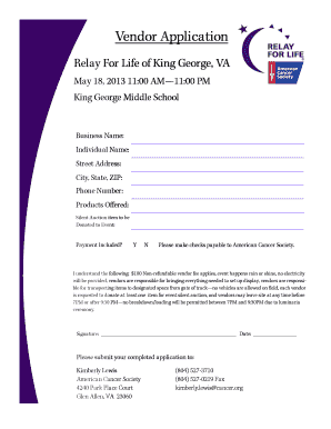 Vendor Application Relay for Life Relay Acsevents  Form