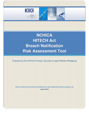 NCHICA HITECH Act Breach Notification Risk Assessment Tool Resourcenter  Form