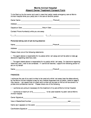 Veterinary Emergency Treatment Consent Form - Fill Out and Sign Printable  PDF Template | signNow