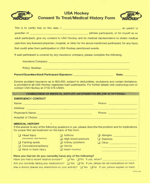 Usa Hockey Consent to Treat Form