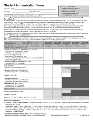 Immunization Form