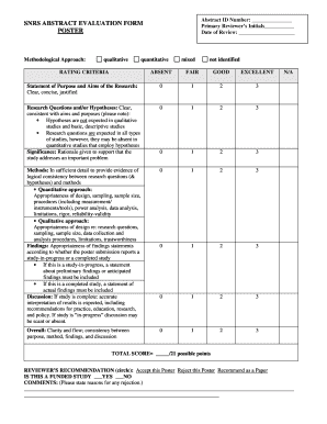 Abstract Evaluation Form