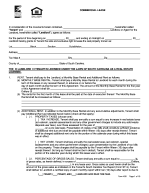 South Carolina Commercial Lease Agreement Wikiforms