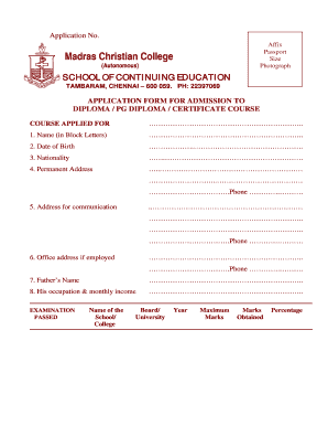 Mcc Application Download  Form