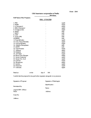 Lic Fbs Form PDF