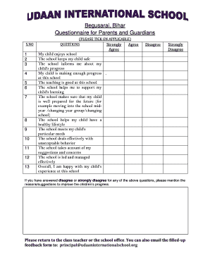 Parents Feedback Form for Online Classes