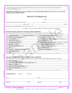 Notice to Terminate Colorado Real Estate Commission Approved Form