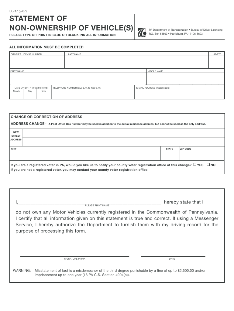 Get and Sign Online Dl 17 Form 2007-2022