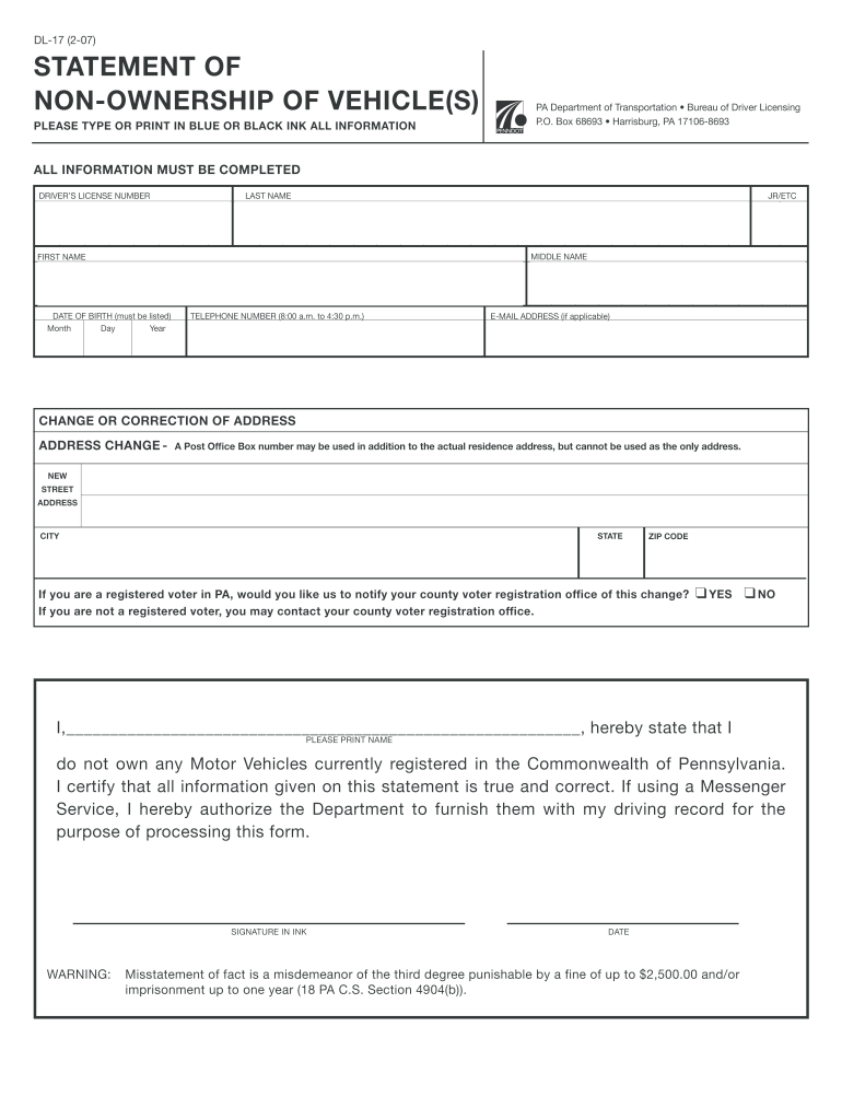  Online Dl 17 Form 2007