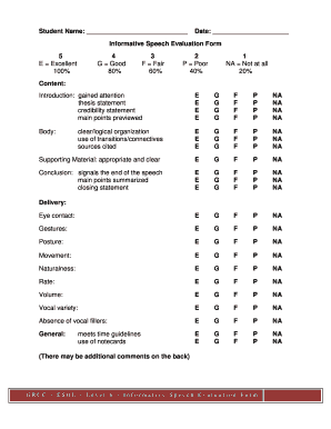 Informative Speech Evaluation