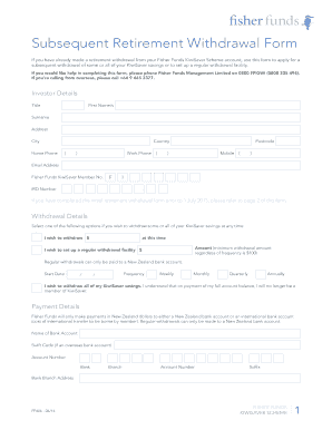 Amp Kiwisaver Subsequent Withdrawal Form
