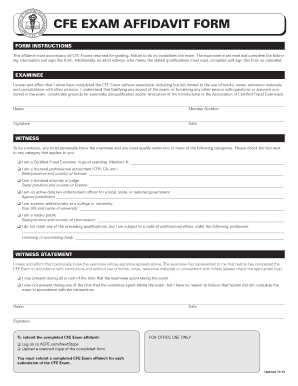 Cfe Exam Affidavit  Form