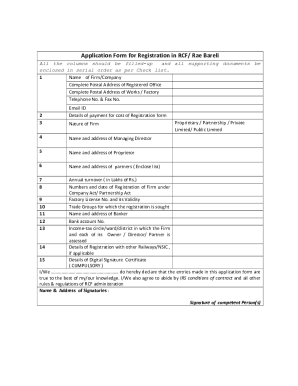 Rcf Vendor Registration  Form